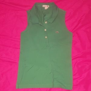 Lacoste green top no sleeves
